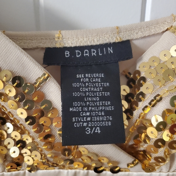 B.Darlin gold tulle and sequins dress in size 3/4 - Picture 3 of 4